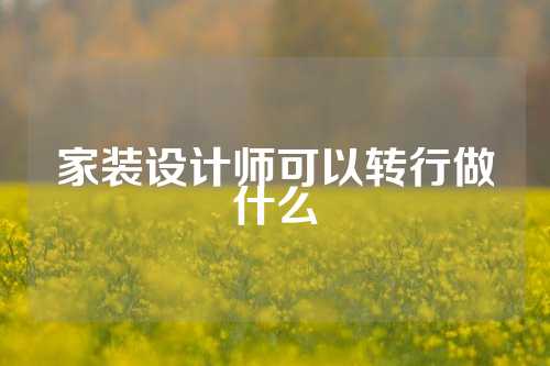 家装设计师可以转行做什么