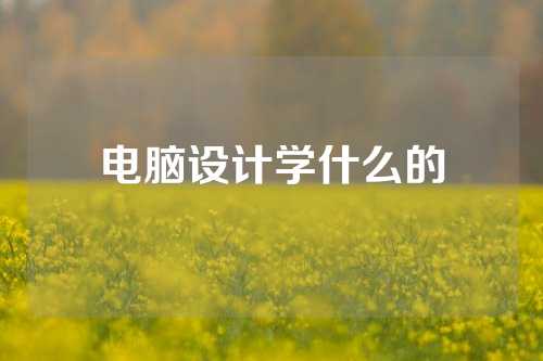 电脑设计学什么的