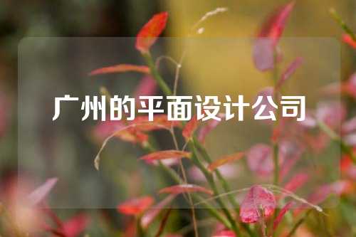 广州的平面设计公司