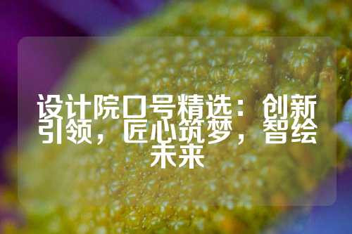 设计院口号精选：创新引领，匠心筑梦，智绘未来