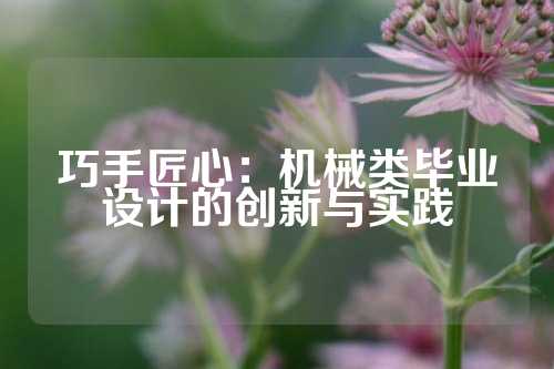 巧手匠心：机械类毕业设计的创新与实践