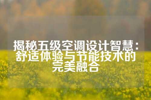 揭秘五级空调设计智慧：舒适体验与节能技术的完美融合
