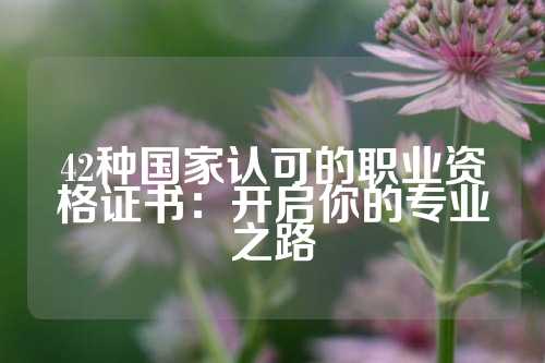 42种国家认可的职业资格证书：开启你的专业之路