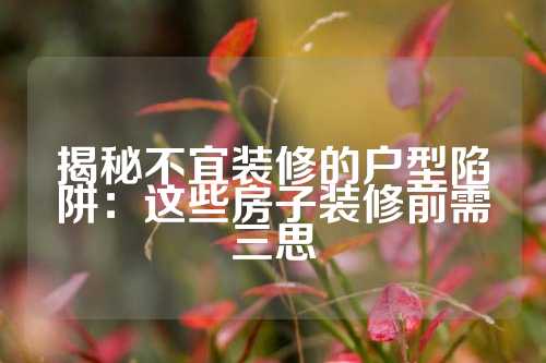 揭秘不宜装修的户型陷阱：这些房子装修前需三思