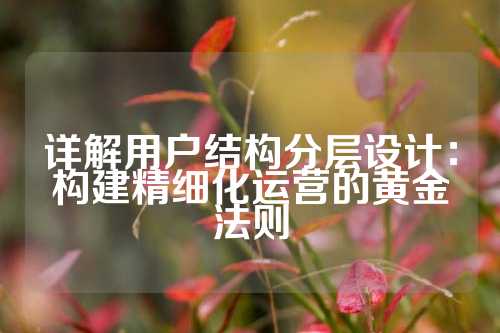 详解用户结构分层设计:构建精细化运营的黄金法则