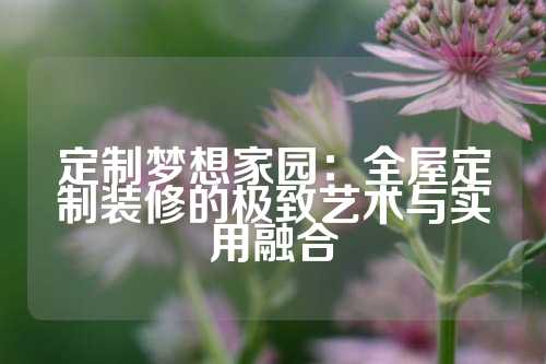 定制梦想家园：全屋定制装修的极致艺术与实用融合